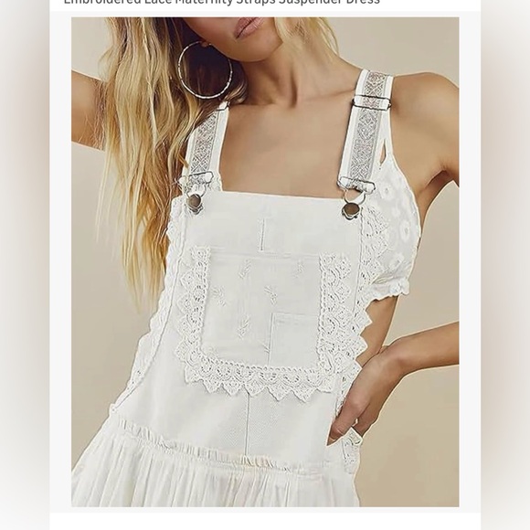 White Lace Overall Dress, Medium, New without tags - Picture 4 of 5